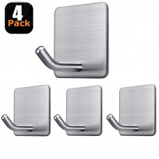Fotosnow Adhesive Hooks Wall Hooks Bathroom Stick on Hooks Heavy Duty Wall Hangers Hooks for Hanging Bathroom Kitchen Home Door Cabinet-Stainless Steel-4 Packs Fotosnow Adhesive Hooks Wall Hooks Bathroom Stick on Hooks Heavy Duty Wall Hangers Hooks for Hanging Bathroom Kitchen Home Door Cabinet-Stainless Steel-4 Packs