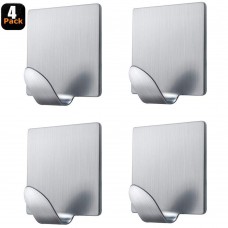 Adhesive Hooks Wall Hooks Hanger Bathroom Office Stick on Wall Hanging Hooks for Hanging Kitchen Bathroom Home Stainless Steel-4 Packs Adhesive Hooks Wall Hooks Hanger Bathroom Office Stick on Wall Hanging Hooks for Hanging Kitchen Bathroom Home Stainless Steel-4 Packs