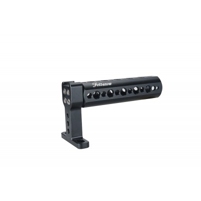 Fotosnow Camera Top Handle Cheese Handle Grip with Cold Shoe and 1/4" 3/8" Thread Mount for Digital Dslr Monitor, LED Light, Microphone, Magic Arm 