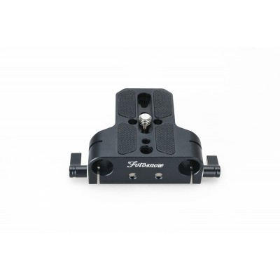 Fotosnow 15mm Camera Base Plate Universal Lightweight 15mm Dslr Plate with 1/4" Screw and 3/8" Screw For All Cameras Including Sony FS7, Sony A7 Series, Canon C100/C300/C500, Mini Blackmagic URSA etc