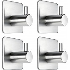 Fotosnow Adhesive Towel Hooks 15lbs Heavy Duty Wall Hooks Waterproof Stainless Steel Hanger for Hanging Coat, Hat, Towel Robe Hook Rack Wall Mount- Bathroom and Bedroom 4-Packs Fotosnow Adhesive Towel Hooks 15lbs Heavy Duty Wall Hooks Waterproof Stainless Steel Hanger for Hanging Coat, Hat, Towel Robe Hook Rack Wall Mount- Bathroom and Bedroom 4-Packs